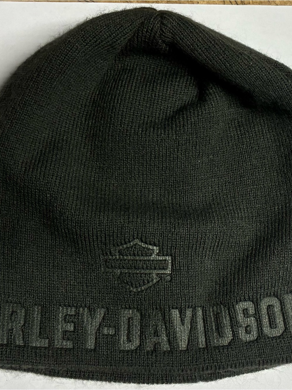 Harley-Davidson Army Green Cuffless Beanie with Embossed Logo